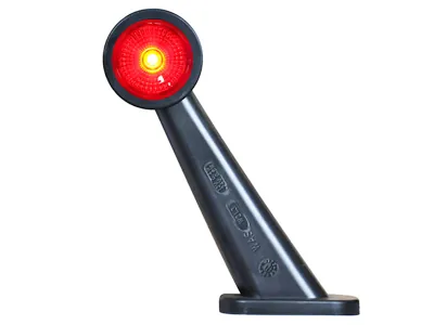 WAS LED Sānu Gabarīta Lukturis ar 45° Gumijas Kronšteinu, Balts/Sarkans, ECE Sertificēts, 12-24V