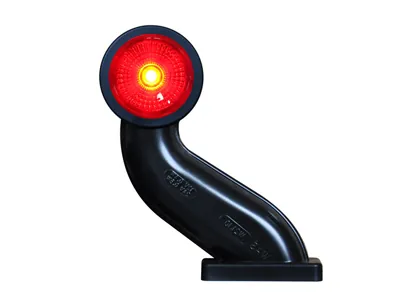 WAS LED sānu gabarītu lukturis (labā puse) ar gumijas kronšteinu, balts/sarkans, 12-24V, ECE sertificēts