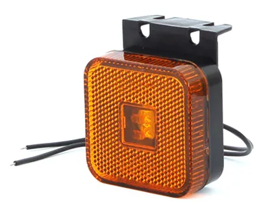 WAS LED Dzeltens Sānu Gabarītu Lukturis ar 90° Stiprinājumu, 12-24V, ECE Sertifikāts