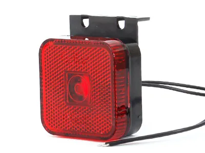 WAS Sarkans LED Sānu Gabarītu Lukturis ar 90° Montāžas Kronšteinu 12-24V ECE