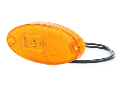 WAS Dzeltens LED sānu gabarītu lukturis ar atstarotāju, ECE sertificēts, 12-24V