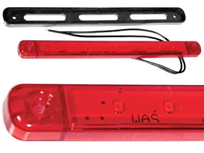 WAS LED Sarkans Sānu Gabarītu Lukturis - Ultra Plāns 10.4mm, 12-24V, ECE Sertificēts