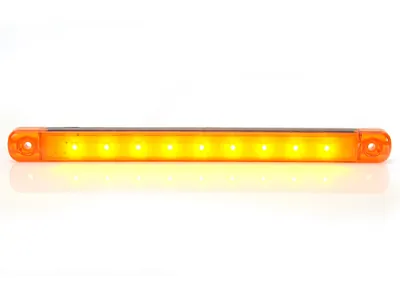 WAS Dzeltens LED Sānu Gabarīta Lukturis - Ultra-plāns 10.4mm, 12-24V, ECE Sertificēts - Attēls 2