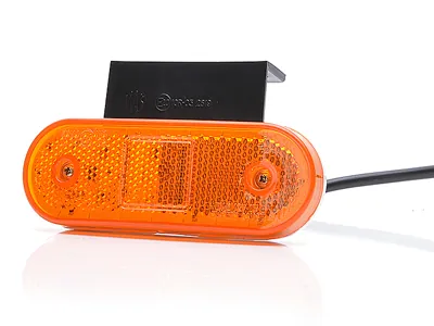 WAS Dzeltens LED Sānu Gabarītu Lukturis ar 90° stiprinājumu, 12-24V, ECE/E/10R Sertifikācija