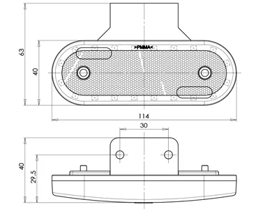 WAS Dzeltens LED Sānu Gabarītu Lukturis ar 90° stiprinājumu, 12-24V, ECE/E/10R Sertifikācija - Attēls 4