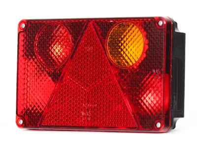 WAS Universāls 5-funkciju piekabes aizmugurējais lukturis ar miglas gaismu un ECE, 12-24V