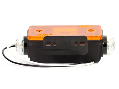 WAS Dzeltens LED Sānu Gabarītu Lukturis ar Papildu Diodēm un 90° Stiprinājumu, 24V, ECE Sertificēts - Attēls 3