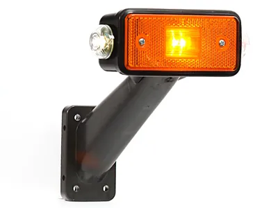 WAS LED Sānu Gabarītu Lukturis ar 45° Gumijas Stiprinājumu, 24V, ECE Sertificēts