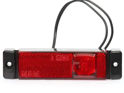 WAS Sarkans LED Sānu Gabarītu Lukturis 12-24V, ECE Sertificēts ar 5m Vadu