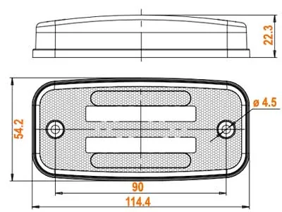 WAS LED Dzeltens Sānu Gabarīta Lukturis ar Virziena Rādītāju, 12-24V, ECE Sertifikāts - Attēls 5