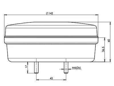 WAS Daudzfunkcionāls Apaļš LED Aizmugures Lukturis ar IP6K9K aizsardzību, 12-24V - Attēls 3