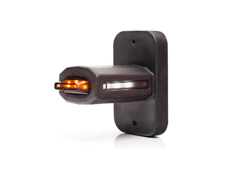 WAS LED Sānu Gabarītu Lukturis ar Gumijas Kāju, 12/24V, ECE un ADR Sertificēts