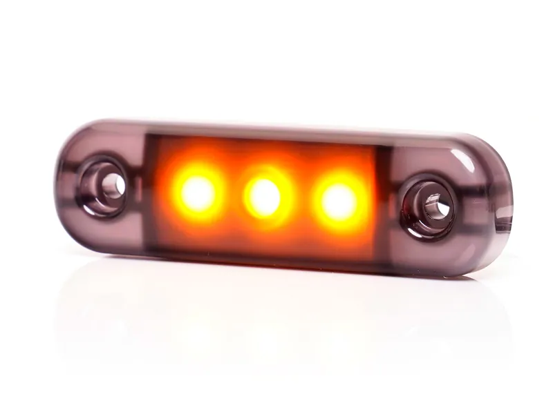 WAS Tumšā stila LED sānu gabarītu lukturis ar dzeltenu gaismu, 12/24V, ECE sertificēts