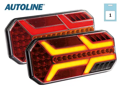AUTOLINE LED Aizmugures Lukturis ar Dinamiskajiem Pagrieziena Rādītājiem, IP67, 12-24V