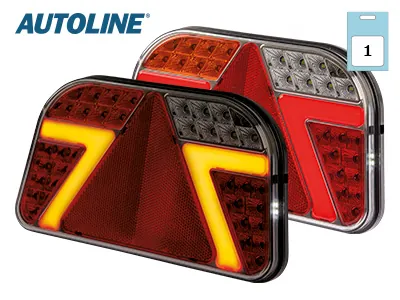 AUTOLINE LED Universāls Kreisā puses Aizmugurējais lukturis ar Bremžu/Pozīciju/Miglas/Atpakaļgaitas gaismām 12-24V