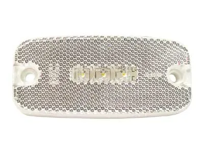Balts LED Sānu Gabarītu Lukturis ar Atstarotāju, 3 LEDs, 9-36V, 90mm Stiprināšanas Attālums
