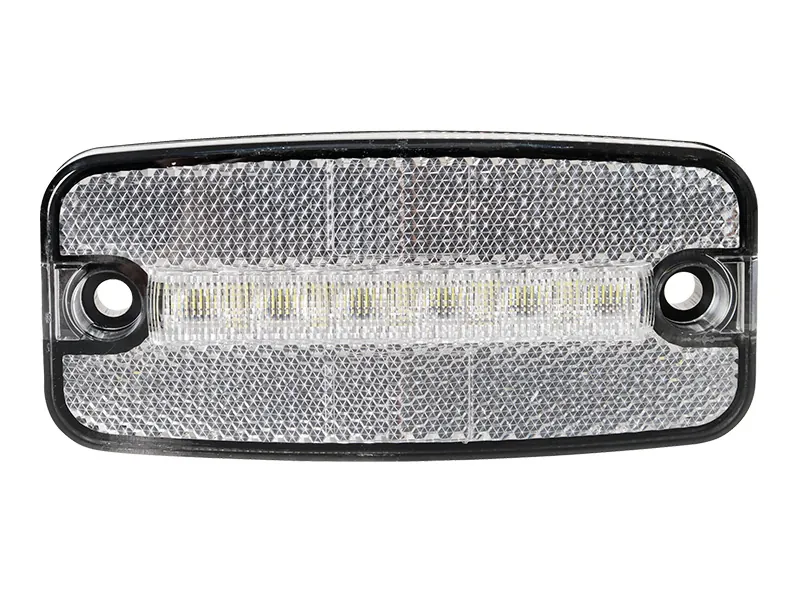 TRUCKVISION Baltais LED Sānu Gabarītu Lukturis, 12-24V, IP67, 6 LED ar 5M ADR Kabeli