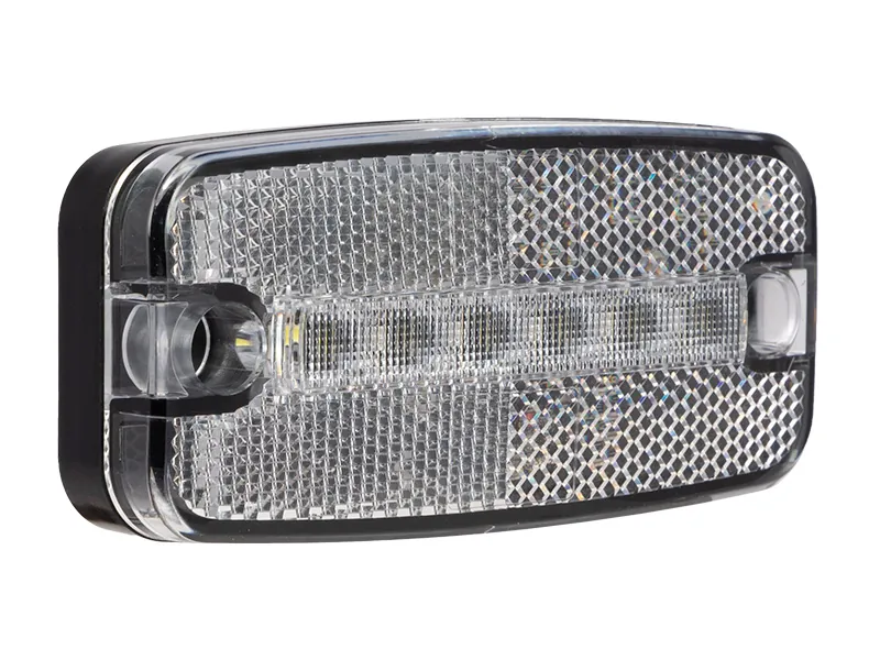 TRUCKVISION Baltais LED Sānu Gabarītu Lukturis, 12-24V, IP67, 6 LED ar 5M ADR Kabeli - Attēls 2