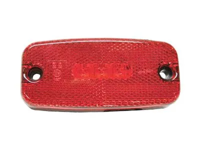 Sarkanais LED Sānu Gabarītu Lukturis ar Atstarotāju - 9-36V, 3 LED, 111x51x20mm