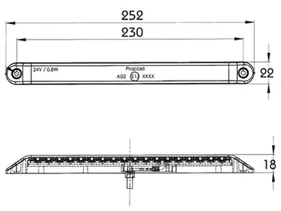Proplast LED Aizmugurējais Lukturis 12V IP67 - Plāns Izpildījums ar 18 High Power LED - Attēls 2