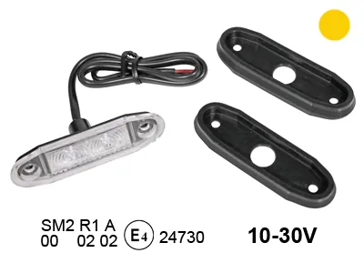 Dzeltens LED Sānu Gabarīta Lukturis ar E Sertifikāciju, 10-30V, IP69K ūdensizturības klase