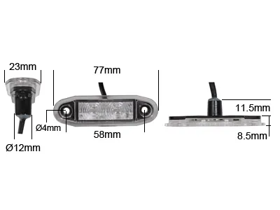Dzeltens LED Sānu Gabarīta Lukturis ar E Sertifikāciju, 10-30V, IP69K ūdensizturības klase - Attēls 2