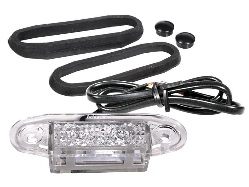 Sarkans LED sānu gabarītu lukturis 10-30V ar ECE apstiprinājumu, 2 LED, 0.5m vads - Attēls 2