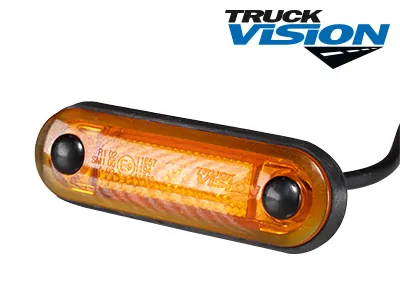 TRUCKVISION Dzeltenais LED Sānu Gabarītu Lukturis, 3 LED, 10-30V, E-sertificēts