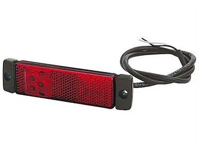 LED Sarkanais Sānu Gabarīta Lukturis ar Atstarotāju, 3xLED, 12-24V