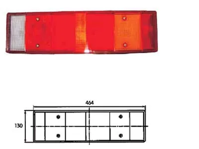 Rezerves stikla pārsegs 464x130mm priekš 7 funkciju LED aizmugures luktura - Extra glass cover - Papildlukturi.lv