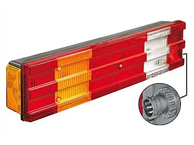 SIM 7 Funkciju Aizmugures Lukturis - Kreisās Puses, ar Numura Apgaismojumu, 525x140x81mm