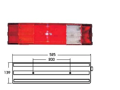 Rezerves stikla pārsegs 525x140mm aizmugures lukturiem - Extra glass cover