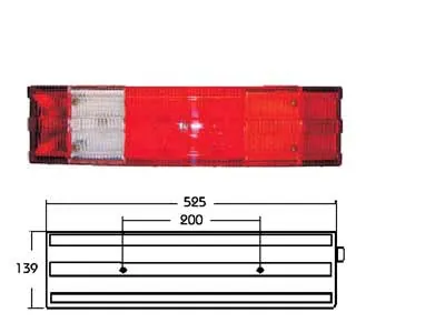 Papildu Stikla Pārsegs 525x140mm MB un DAF Kravas Auto Aizmugures Lukturiem