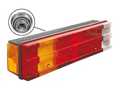 Proplast 7-kameru Aizmugurējais Lukturis ar Marķieri un Numura Apgaismojumu, Kreisais, 468x134mm