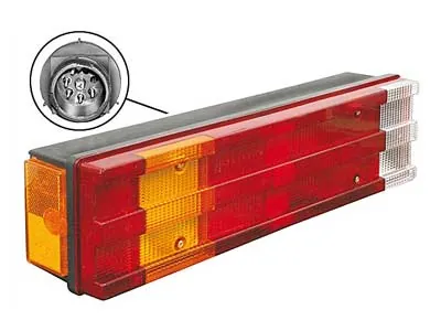 Proplast 7-funkciju kreisās puses aizmugurējais lukturis ar marķiera gaismu un numura apgaismojumu