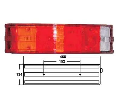 Rezerves Stikla Pārsegs (Extra Glass Cover) 468x134mm 7-Funkciju Aizmugures Lukturiem
