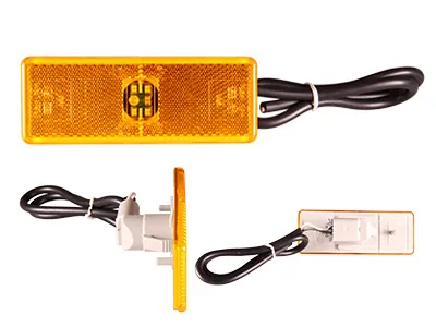 Rubbolite Dzeltens LED Sānu Gabarīta Lukturis ar Atstarotāju, 24V, 6 LED Diodes