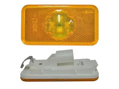 Dzeltens LED Sānu Gabarīta Lukturis 24V ar Atstarotāju, 4 LED, Volvo un Renault Transportam