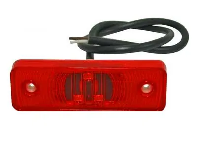 Sarkans LED sānu gabarīta lukturis 24V ar 3 LED diodēm - Kompakts marķējuma lukturis