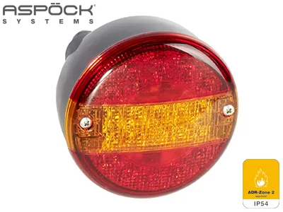 ASPöCK LED Aizmugures Lukturis - Kreisais, Pozīcija, Bremzes, Virzienrādītājs (12-24V, IP54, ADR-Zone2 sertificēts)