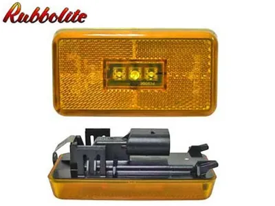 Dzeltens LED Sānu Gabarīta Lukturis ar Reflektoru, 24V, Clip-In Montāža, AMP Superseal