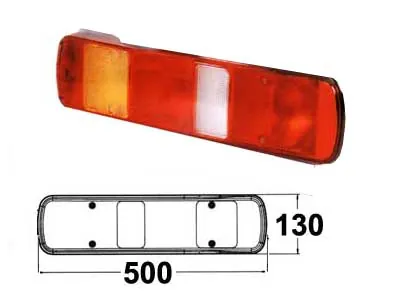 Extra Glass Cover 500x130mm - LED Aizmugurējo Lukturu Rezerves Stikls