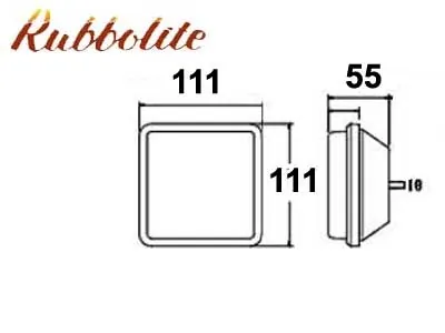 Gumijas lampas pamatne LED aizmugures lukturiem, 1-daļas, 111x111x56mm