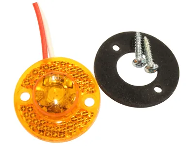 Apaļš LED Dzintara Sānu Gabarītu Lukturis, 12-24V, R91 Apstiprināts, ø30mm