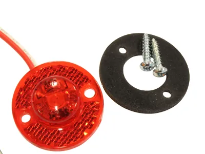 Apaļš Sarkans LED Sānu Gabarītu Lukturis 12-24V ar 30mm Diametru