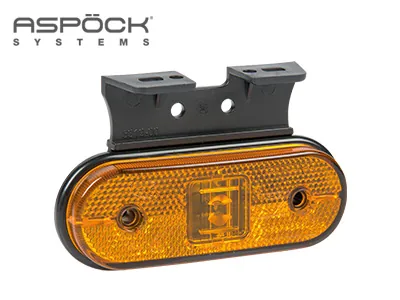 Aspöck LED Sānu Gabarītu Lukturis - Dzeltens ar Atstarotāju, 24V, ADR Apstiprināts