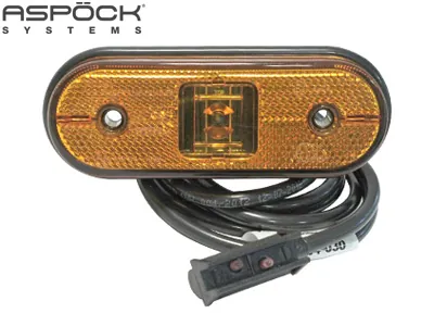 ASPöCK Dzeltens LED Sānu Gabarīta Lukturis ar Atstarotāju un ADR Sertifikātu, 24V