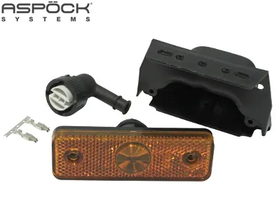 ASPöCK dzeltens LED sānu gabarītu lukturis ar atstarotāju, 24V, ADR apstiprinājums