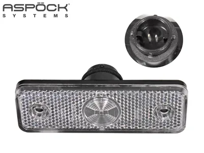 ASPöCK Balts LED Sānu Gabarīta Lukturis ar Reflektoru, 24V, ADR Apstiprināts