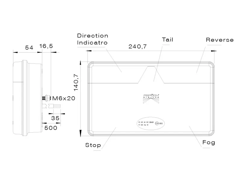 Aspöck LED Aizmugurējais lukturis piekabēm ar 5 funkcijām, 9-32V spriegumu - Attēls 2